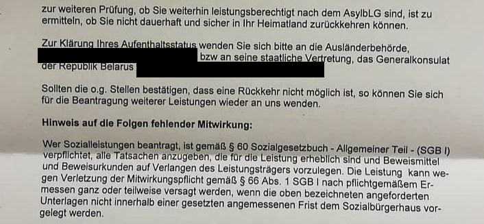 bad_immigrant's tweet photo. Belarusian citizens that fled war from #Ukraine are now getting letters where german bureaucrats are checking if those people can be send to #Belarus. The country that is running this war together with #Putin. Welcome to Europe... https://t.co/8uOLJIuIRP