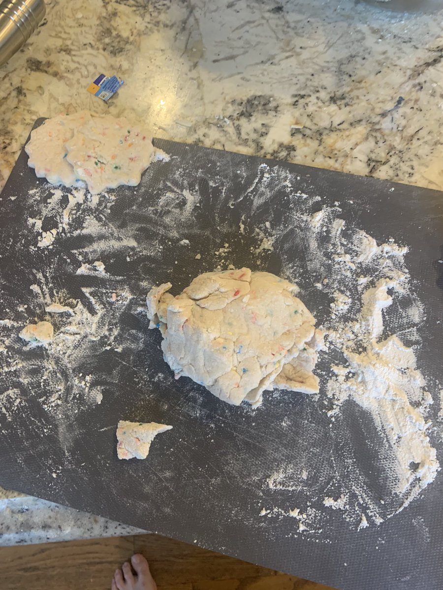 Working on my precision and control… on the golf course? No. 

Funfetti beignets for the kids.