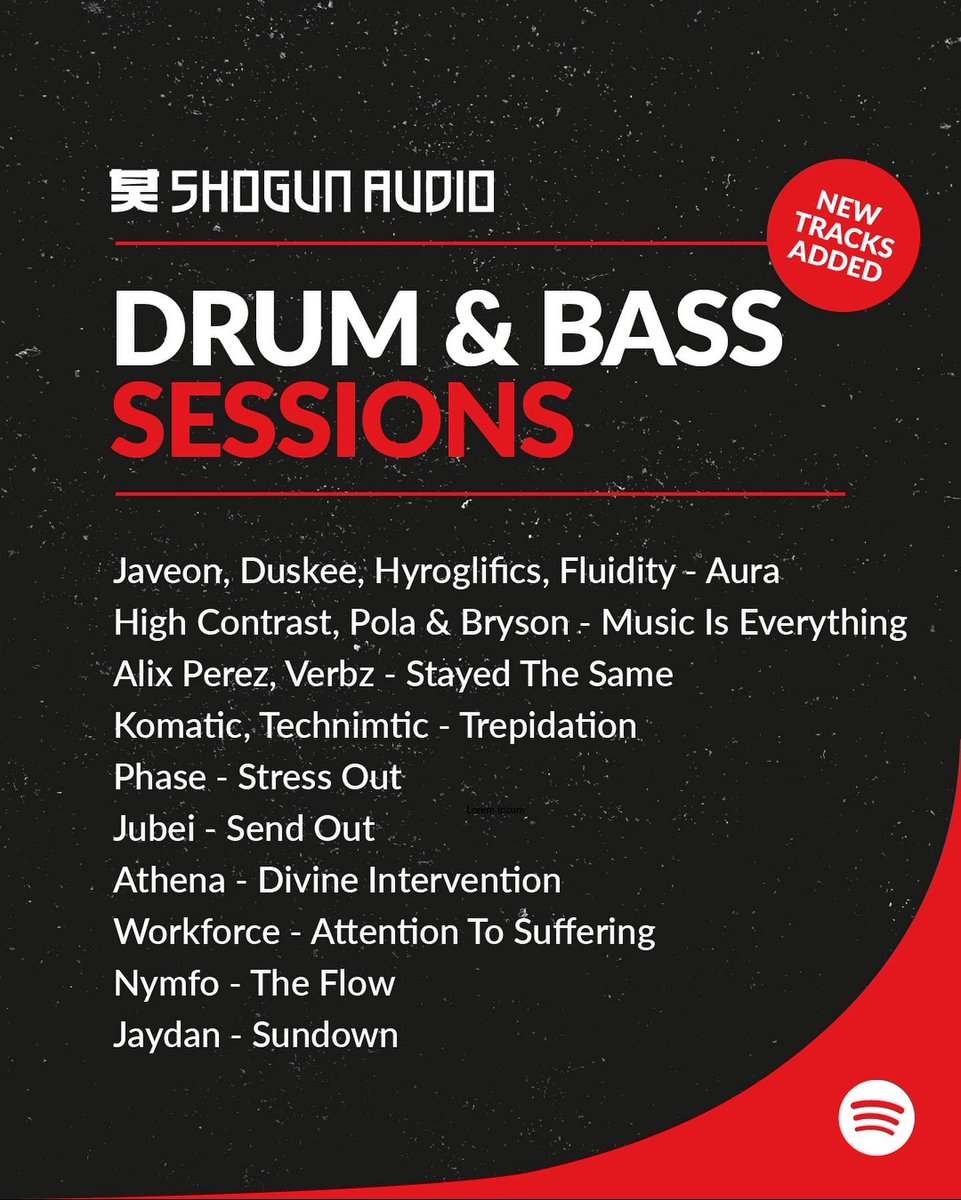 A few of our Spotify playlists have just been updated 👊🏼

Featuring tracks from <a href="/Javeon/">Javeon</a>, <a href="/AlixPerez/">__Alix_Perez__</a>, <a href="/Pola_Bryson/">𝙋𝙊𝙇𝘼 & 𝘽𝙍𝙔𝙎𝙊𝙉</a> and more! 

Stream here: open.spotify.com/playlist/4AJbo…