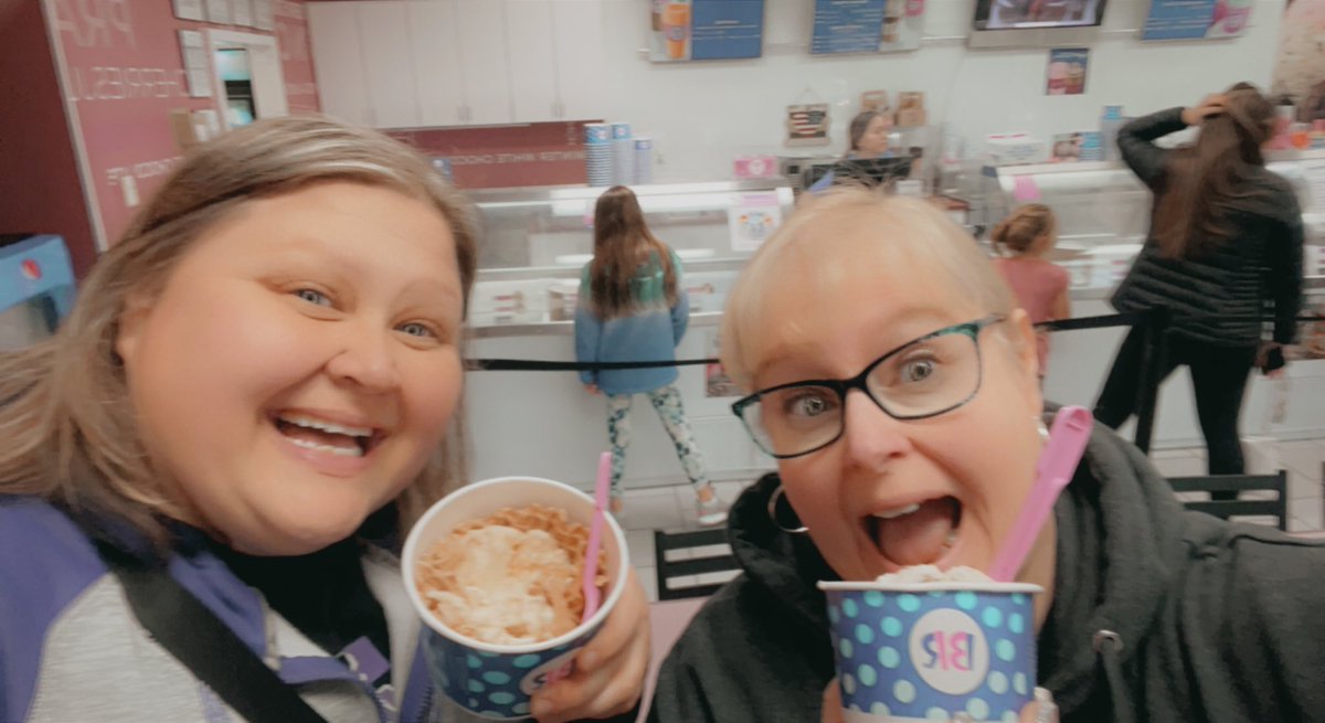StaceyMcGill15's tweet photo. I meant to post this last night and forgot! The adventures of Beth and Stacey! @CoachBethOwnby #basketballmoms #icecreamfans #alwayswaiting #staytunedformoreadventures https://t.co/1Nw4ZixUTx