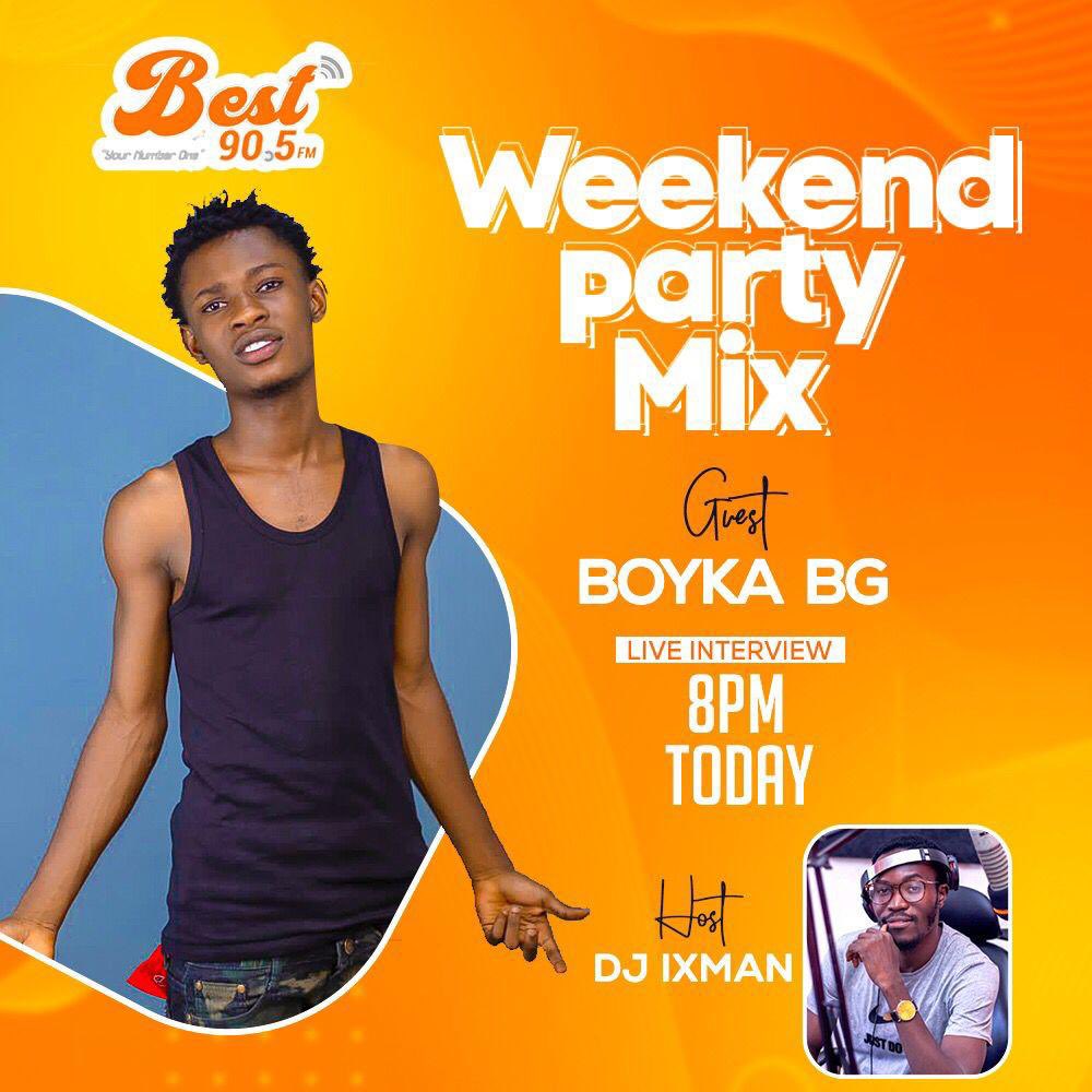 elormrecords_'s tweet photo. Today @BoykaBg go Live with @djixmangh on @Best905FM #WeekendPartyMix π
#BoykaBG #elormrecords https://t.co/iEGekpz7dD