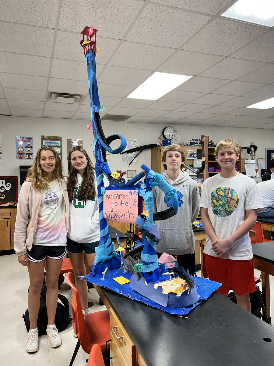 WCDS_Science's tweet photo. Life has been a roller coaster for the 8th grade class.They have been busy building marble roller coasters in class that are only powered by potential energy. There were many ups and downs, but these coasters are ready for opening day! #WCDSScience #WCDSMiddleSchool https://t.co/1h6AJJzXa8