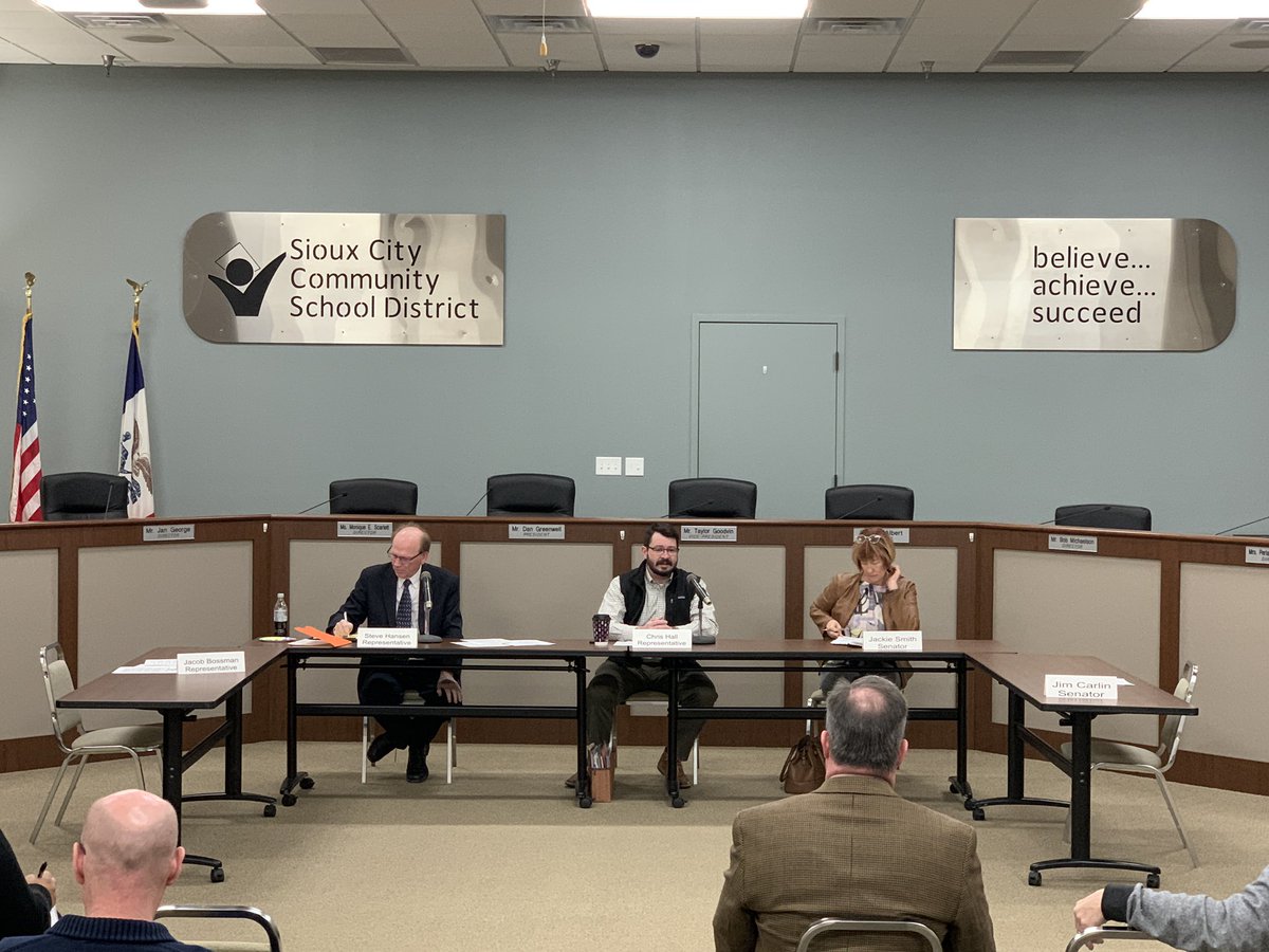 Good morning from the last legislative education forum of this session. Both members of the majority party (GOP Sen Carlin and Rep Bossman) are no shows. 

Giving us updates are Rep Steve Hansen, <a href="/HallForIowa/">Chris Hall</a> and <a href="/JackieforIowa/">Senator Jackie Smith</a>