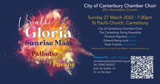 Just over 24 hours to go until our 25th anniversary concert. Please come to this beautiful programme of music, now including "A Ukrainian Prayer" by John Rutter