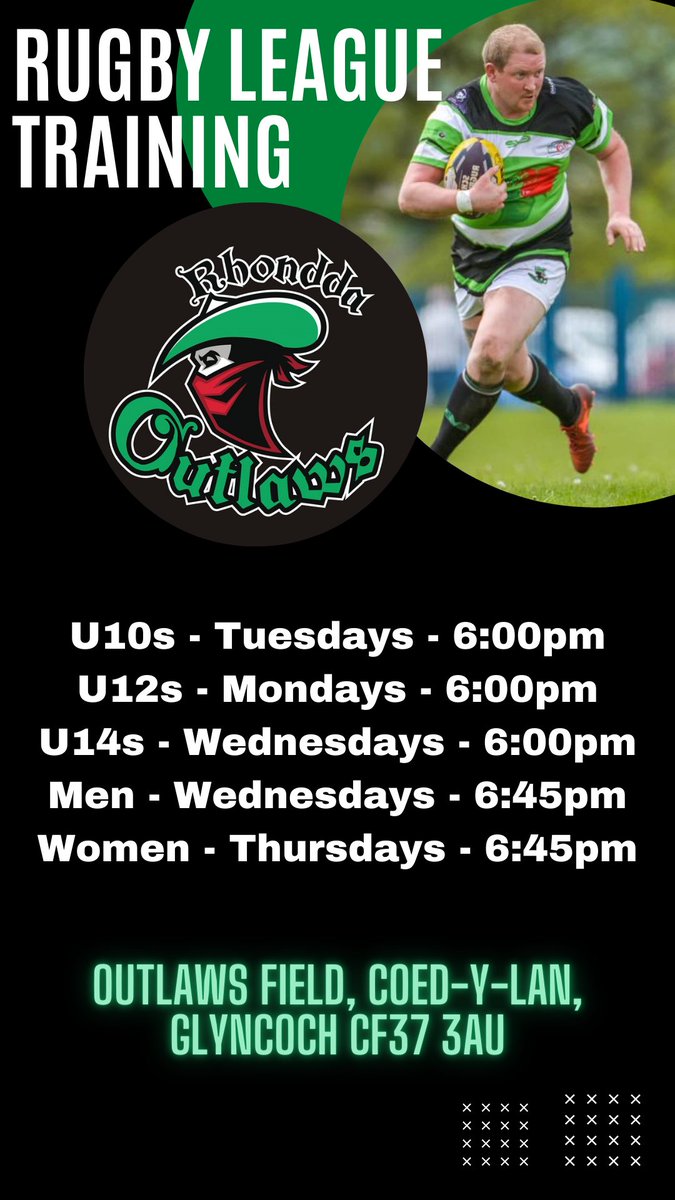 The new season is fast approaching and training starts up for all age grades this week.  Players old and new are welcome to head down to Outlaws Field and join us