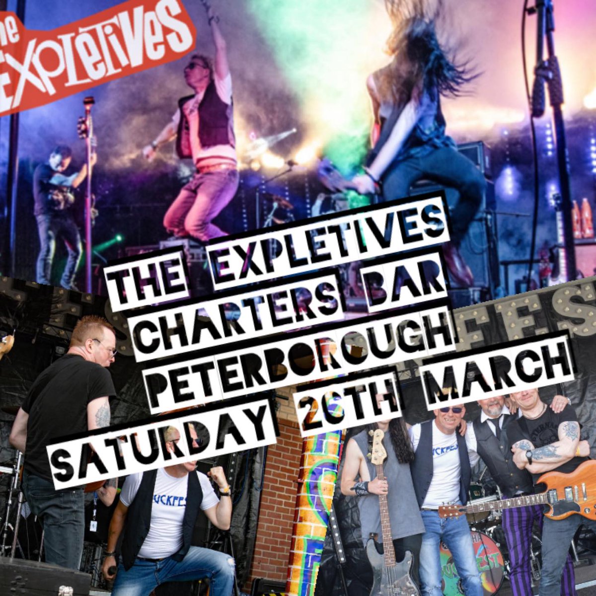 TheExpletivesUK's tweet photo. TONIGHT FUCKERS!   Our tour rolls onwards 57  shows to go now in 2022.  Come down and get punked up on a boat. @ChartersBar  #chartersPeterborough  #PunkTribute https://t.co/Yi2ZrnUK66