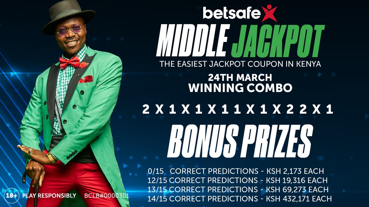 Betsafe_KE's tweet photo. Middle Jackpot winning combo.

Play here: https://t.co/dmqyf4vxFW

#Betsafe #MiddleJackpot #BetSwafi https://t.co/Gu7fZ8ABED