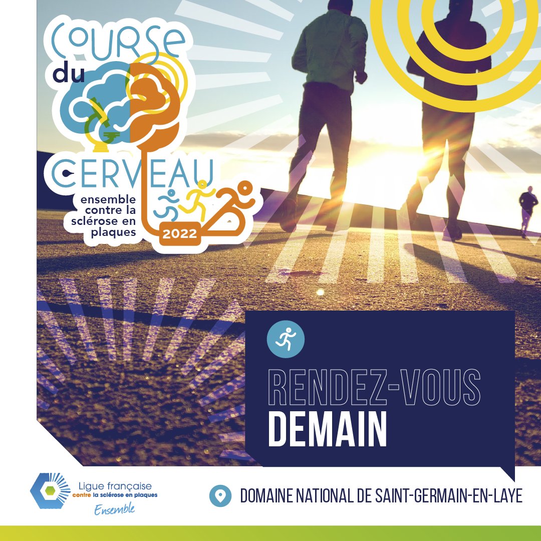 LFSEP's tweet photo. 📢 J-1 !!!
Top départ de la Course du Cerveau demain !
🌞 retrait des dossards dès 8h30, vous pourrez ensuite profiter des diverses animations, bien-être, handisport. 🌞
@Coloplast_Group @SanofiFR @JanssenFRA #Artistessportifsdecoeur @StGermainLaye #selfizee @swedishfit_fr https://t.co/FkC4xoBgQ1