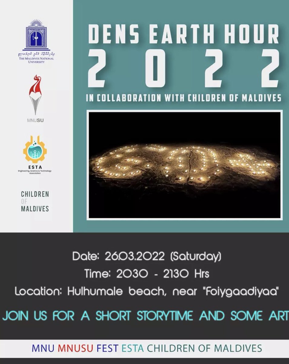 Join us to Celebrate Earth hour at <a href="/foiygaadiyaa/">FoiyGaadiyaa</a>, tonight from 20:30 to 21:30