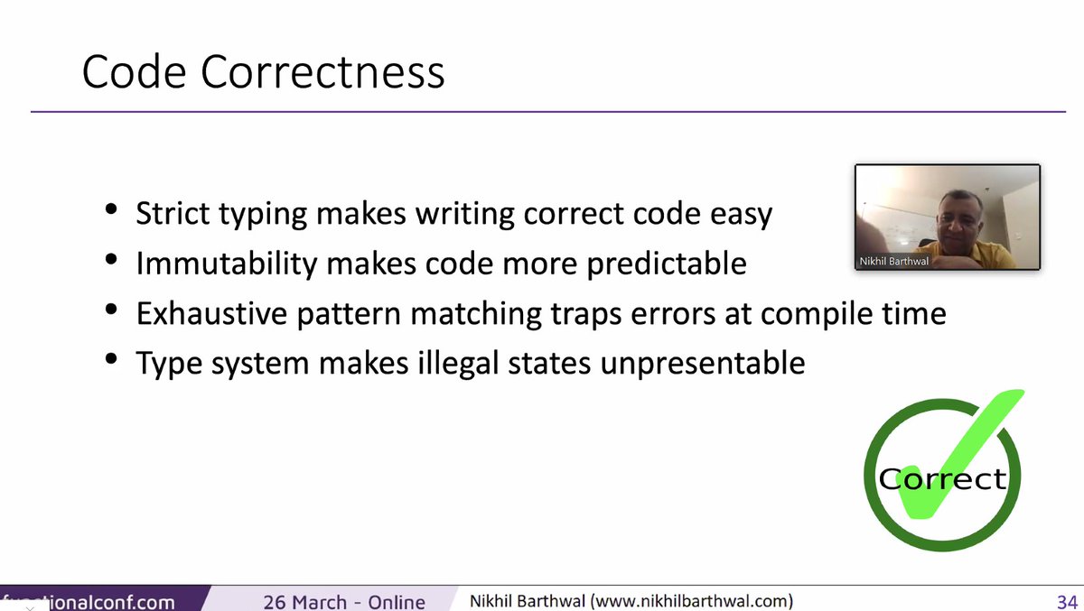 sendhil_csat's tweet photo. "Code is a liability, not an asset. So, lesser the better" FP allows us to do more with less code. @nikhilbarthwal  @FnConf #FnConf  @TheErlef https://t.co/DinoPhjxdQ