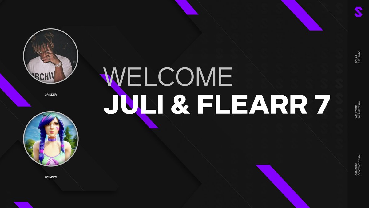 SolarxGG's tweet photo. We are glad to announce 2 newcomers to our fortnite roster!

👤 @SolarJuli7 

👥 @flearrmgnt

Welcome &amp; Congratulations!🥳 👋 https://t.co/DEG4oacOyf