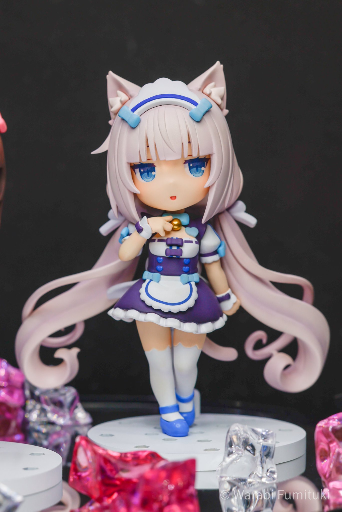 N1237 / カスタムタッチペン＆ボールペン 猫ちゃんビーズ 月 薔薇ビーズ N1237 / カスタムタッチペン＆ボールペン 猫ちゃんビーズ 月