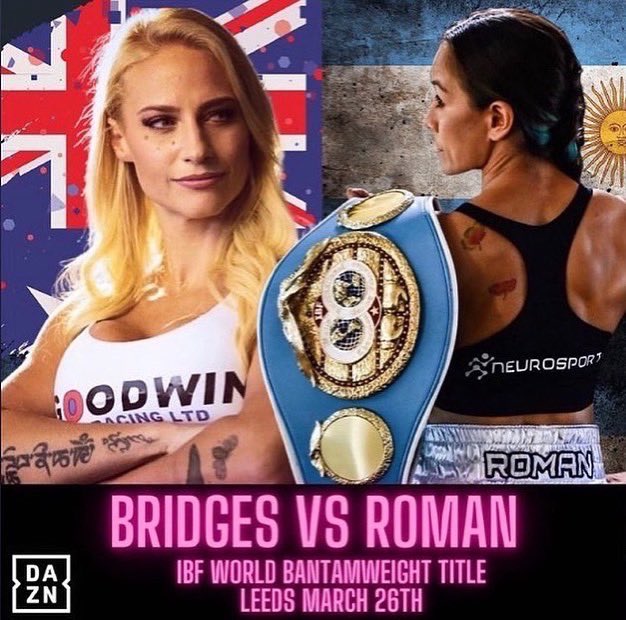 BridgesGreg's tweet photo. Tune in to see my amazing daughter Ebanie Bridges fighting for the Women’s world Bantamweight title in the UK live on Kayo, DAZN and  Fox sports. Watch the fight! Show her your support and see Ebanie bring home the title win. Follow @EbanieBridges https://t.co/aTieoa2rMM