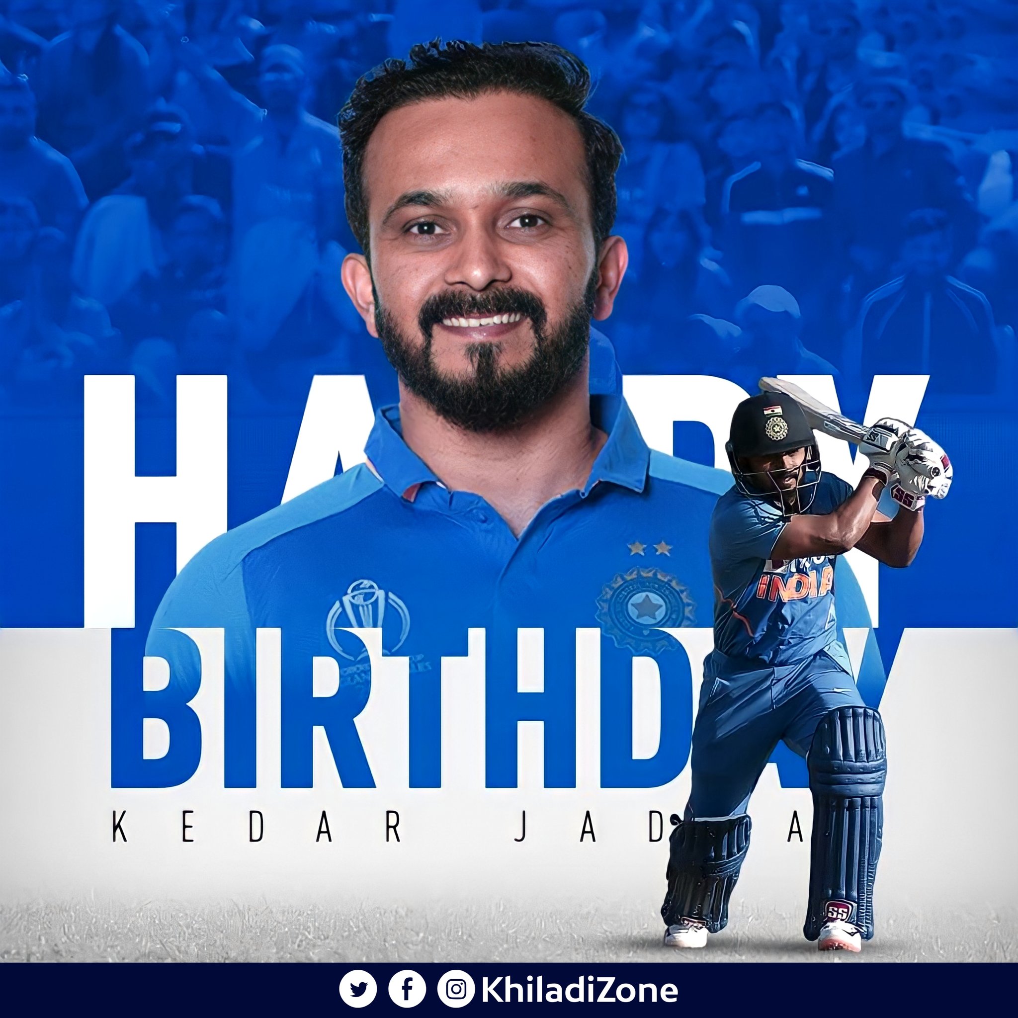 Happy Birthday to India\s all-rounder, Kedar Jadhav   