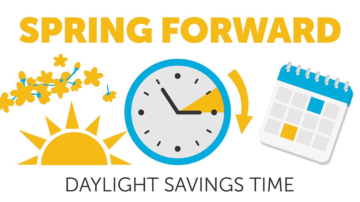 Don't forget to change your clocks! It's time for Spring!