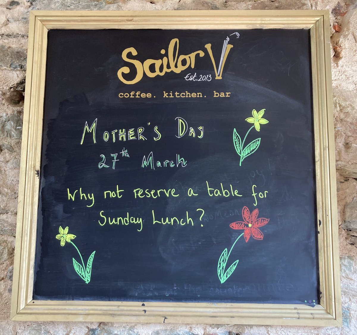 Mother’s Day tomorrow! Why not book a table for Sunday Roast at Sailor V? # Salcombe