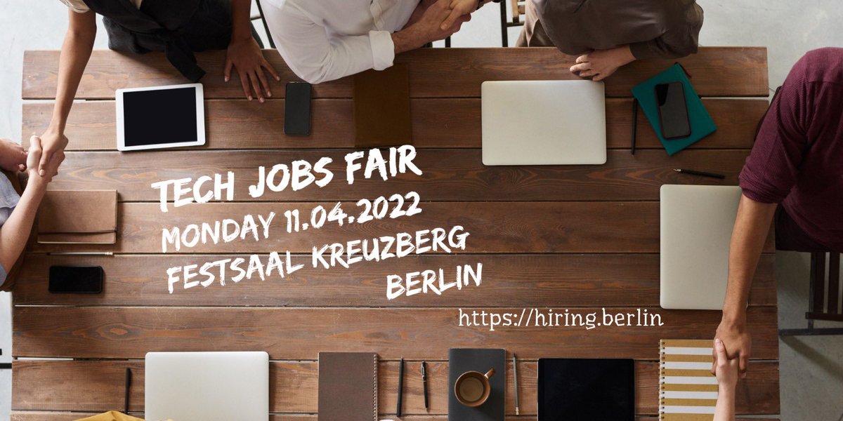 On 11.04 we’re holding a tech jobs hiring event for English speaking 🇺🇦 refugees (and all) in Berlin: software, DevOps, product, marketing, support, QA, etc

30+ companies already confirmed a booth

For an in-person AND VIRTUAL ticket: hiring.berlin

💙💛Please RT💛💙