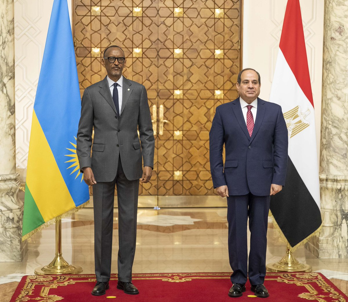 AdamsKwizera___'s tweet photo. JUST IN:
Today,President Abdel Fattah Al-Sisi of Egypt welcomes President Kagame to Abdeen Palace where the two Heads of State are now holding tête-à-tête discussions before being joined by members of their delegations for a bilateral meeting.
📸: @UrugwiroVillage 
#AdamsReports https://t.co/XeahHsYzTE