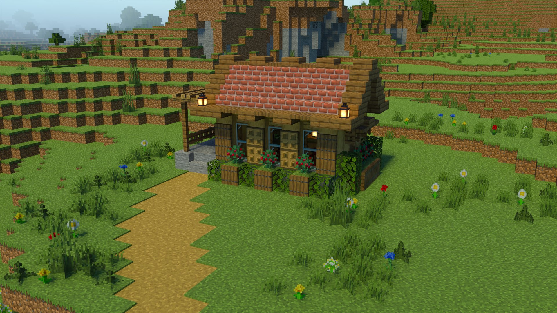 宝条みちる Minecraft Rt Kogumapro 今日は小さなレンガ屋根の家を作ってみました マイクラ Minecraft建築コミュ マインクラフト Minecraft バニラ建築学部 T Co Z1x32toyyt Twitter
