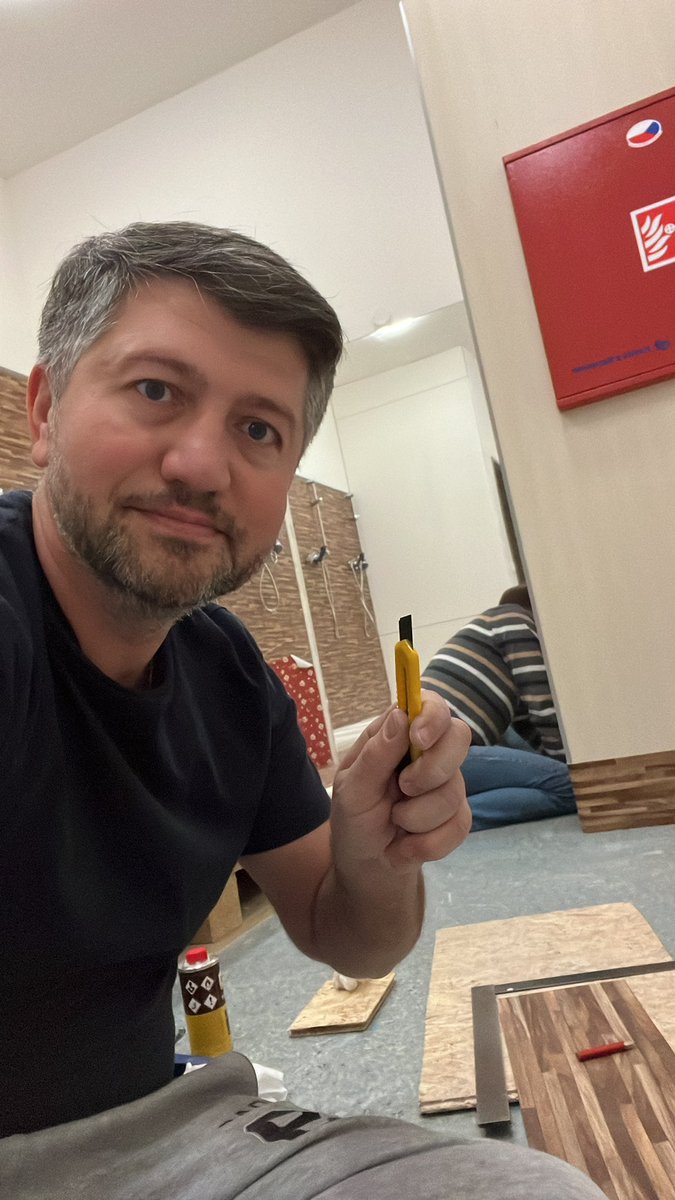 olegrest's tweet photo. My friends and I continue building “The house of kindnesses “ for Ukrainian refugees in Prague💙💛
#UkraineInvasion #StopWarInUkraine #PeaceForUkraine https://t.co/dMWTTWH1sb