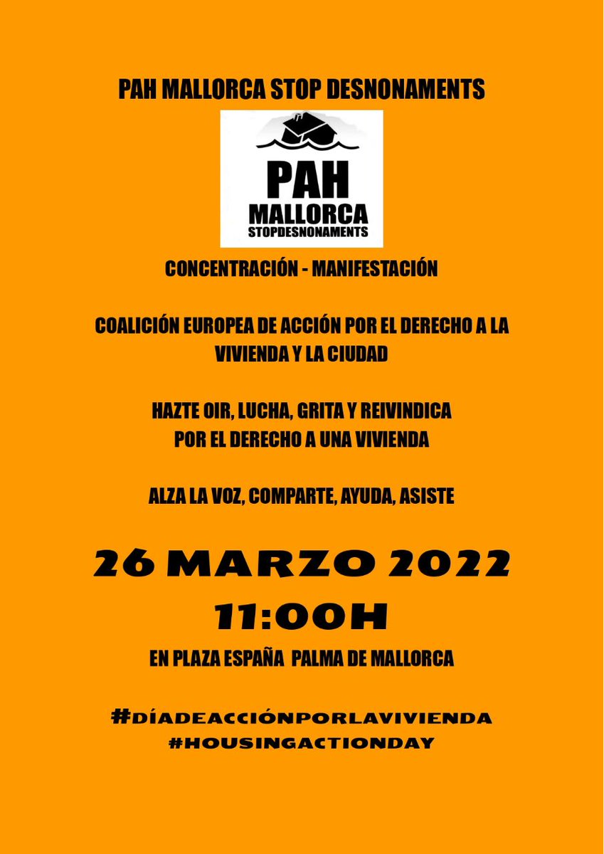 #HousingActionDay2022  a Palma de Mallorca. Ara mateix a Plaça Espanya de Palma