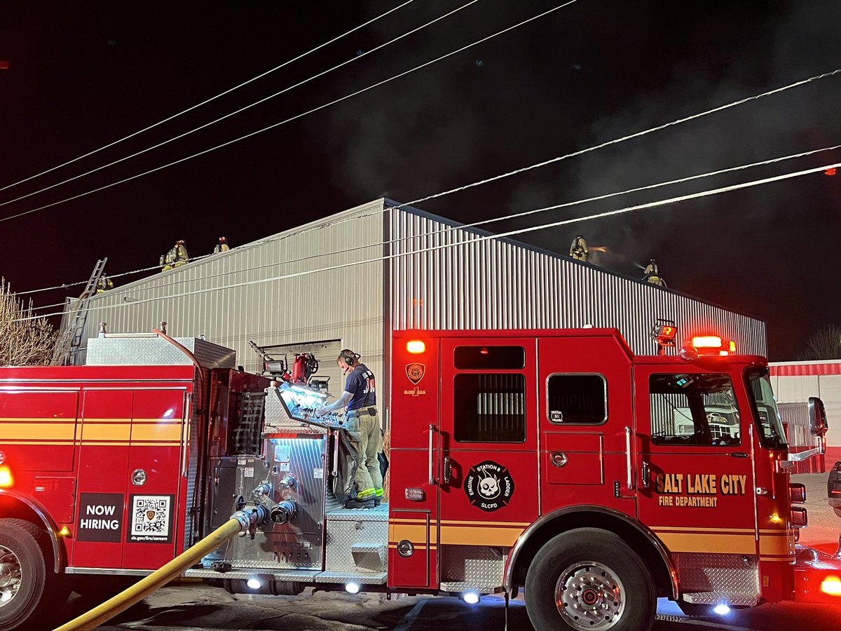 SLCFDCommunity's tweet photo. Structure Fire early this morning around 1900 S. 900 W. Responding crews made a great stop and prevented the fire from spreading to adjacent structures. https://t.co/eylRpxbtLd