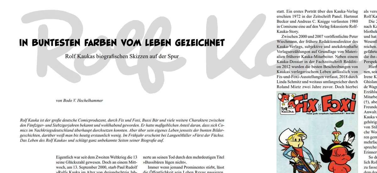 BoHammer25's tweet photo. Neue Ausgabe #Comixene! "In buntesten Farben vom Leben gezeichnet": #Spoiler zur #Biografie  #FürstderFüchse. Das Leben des #RolfKauka bei #LangenMüller. https://t.co/YqF48bfpcy https://t.co/THZHMdOqAt @comixene @Lars_von_Toerne @comicforum #BND #Lupo @asterixofficiel https://t.co/F9tfXEPPut