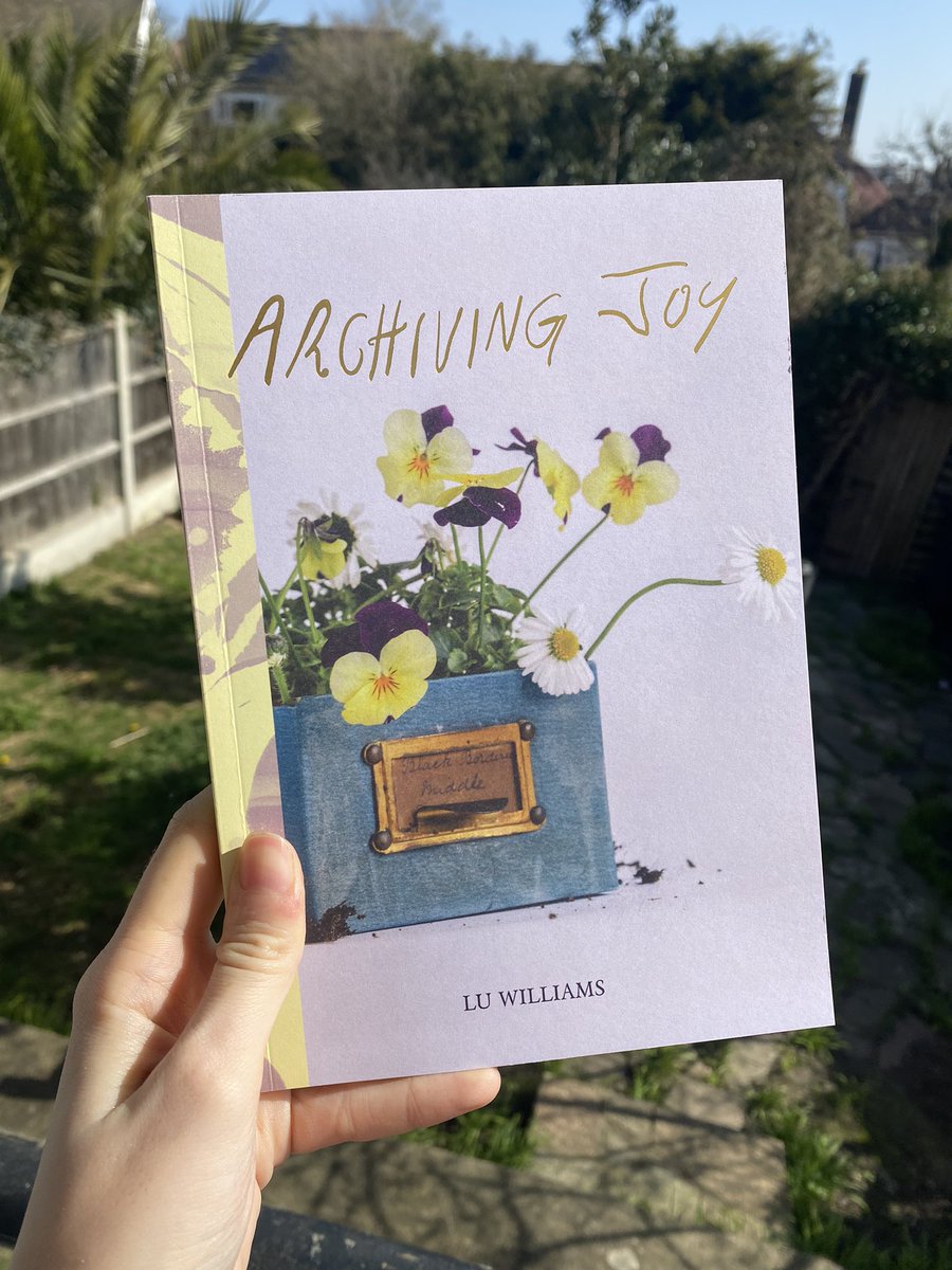 Luluannmay's tweet photo. Archiving Joy arrived this morning! A story of my Great Aunt Joy, trancestory and re imaging ‘the archive’. Thank you to our contributors @love_lauralove @therightlube Merline Evans, Elliot Gibbons, Howe Furber @EDVARDOSHADALOW for their writing ✨copies available from tomorrow! https://t.co/Wy0weg0TYd
