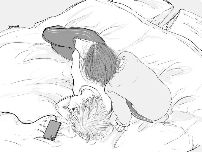 社畜の2人落書き。

「うたた寝に、添い寝。」
 #創作BL 