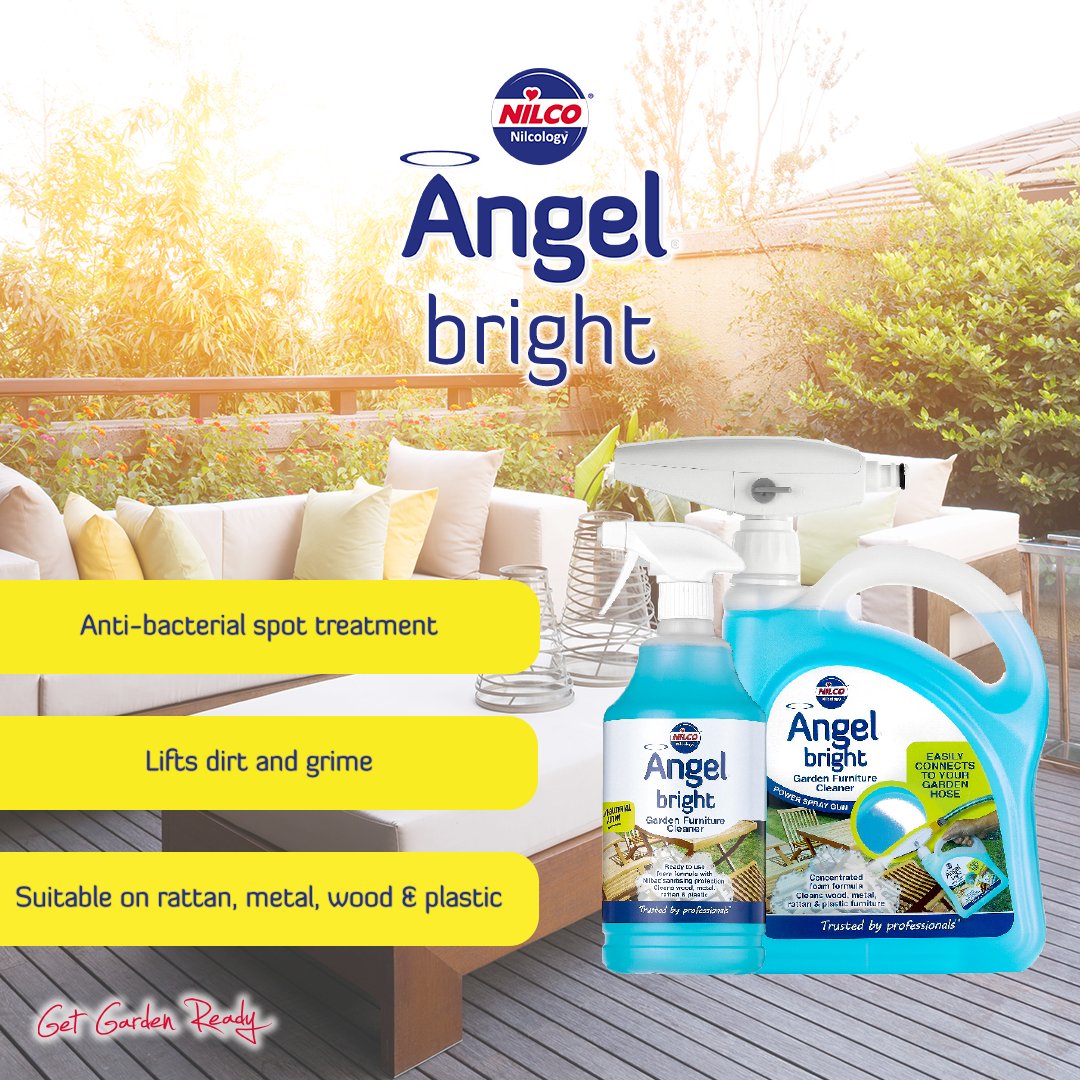 Nilco Angel Bright Garden Furniture Cleaner keeps your garden furniture looking crisp, clean and fresh 🌟✔

Suitable for cleaning: 
◼ Wood
◼ Metal
◼ Rattan
◼ Plastic

Get yours today directly from our website ➡ bit.ly/3N7DJgj

#nilcouk #angel #cleaning #Garden