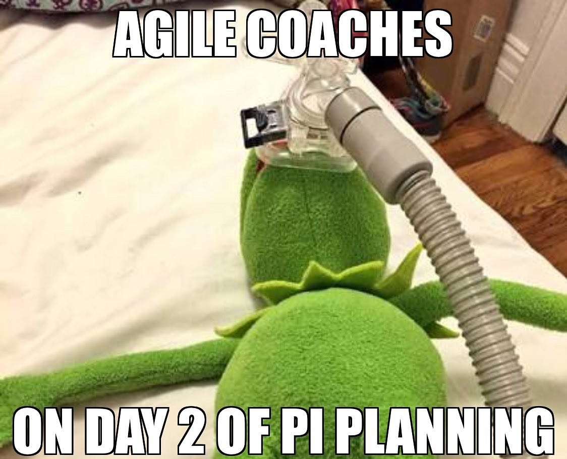 How does your team deal with PI Planning stress! Tell us in comments below!  . . #agile #agilememes #meme #memes #agileworking #agiletransformation  #agiledevelopment #agilecoaching #transformation #business #technology  #startup #innovation #scrum, image size:1124x910
