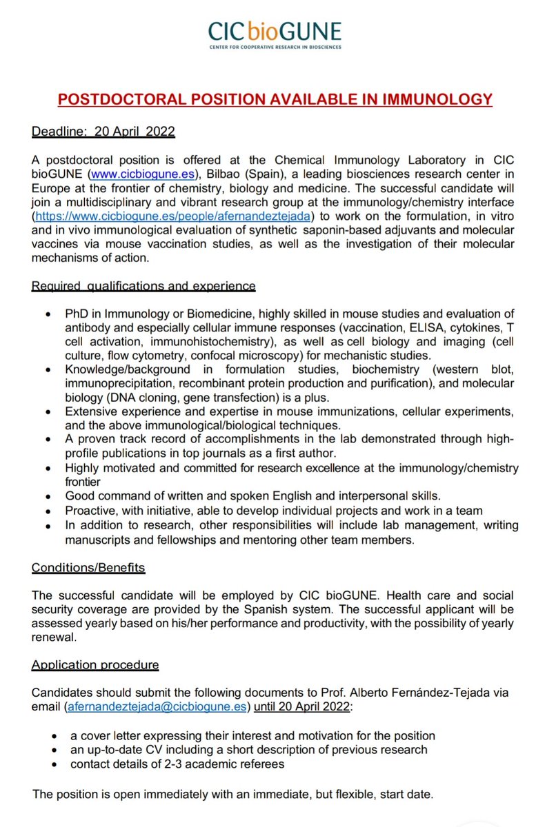 #postdoc #cicbiogune