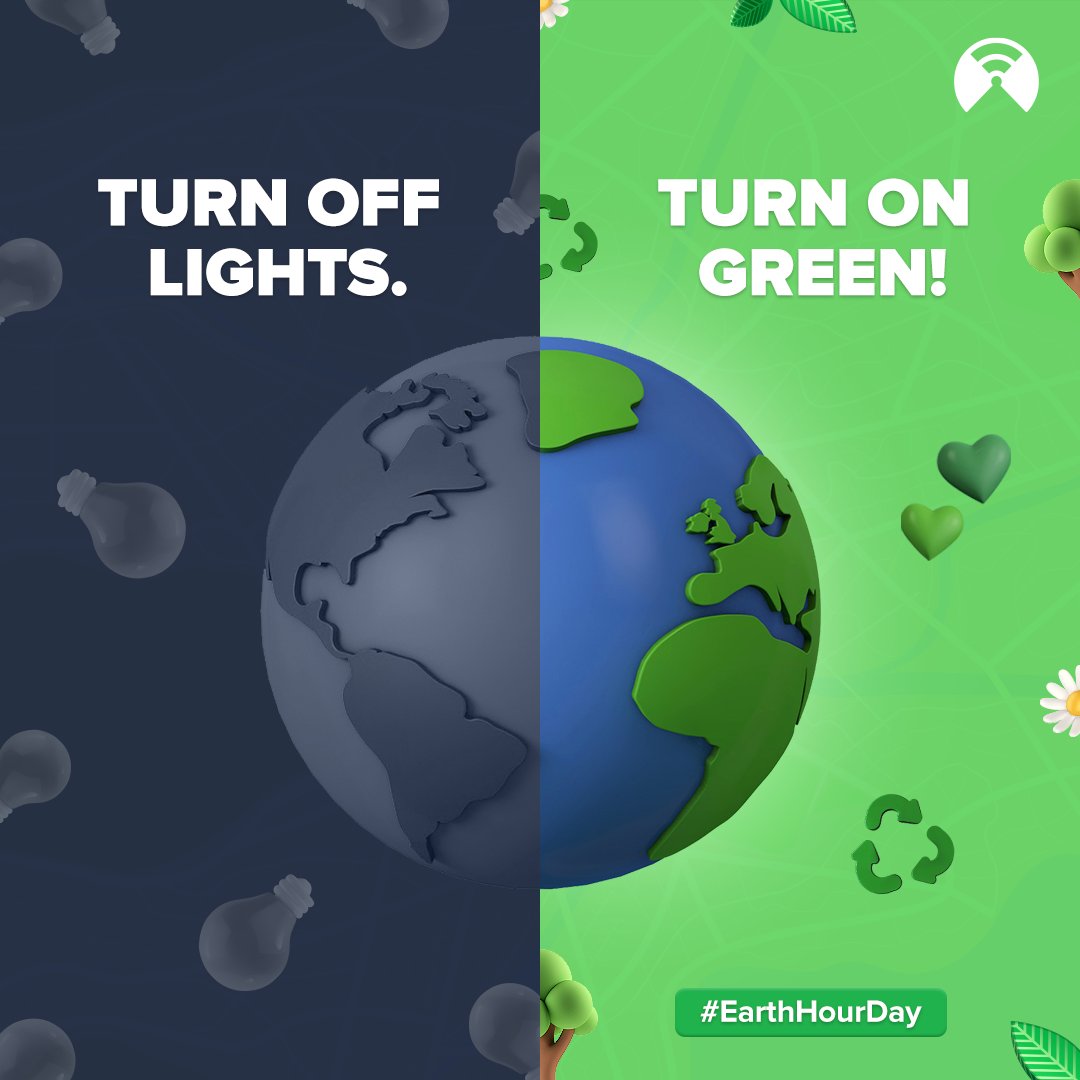 citilityapp's tweet photo. It’s #EarthHourDay! Let’s put a stop to pollutants and give greenery a chance to shine!
#Ecofriendly #Sustainability #GreenEarth #SaveTheEarth #Citility https://t.co/Me0smfLRp9