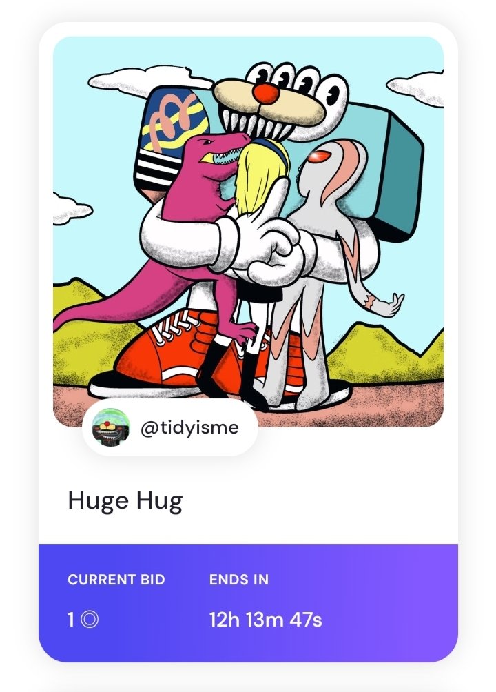My Latest piece

"Huge Hug" 

Live on <a href="/formfunction/">Formfunction</a> 

👉🏻formfunction.xyz/@tidyisme/E5u3…

Current Bid : 1 SOL
12 hrs left

LFG!

#Solana #formfunction #NFTCommunity #SolanaNFTs #NFTdrops