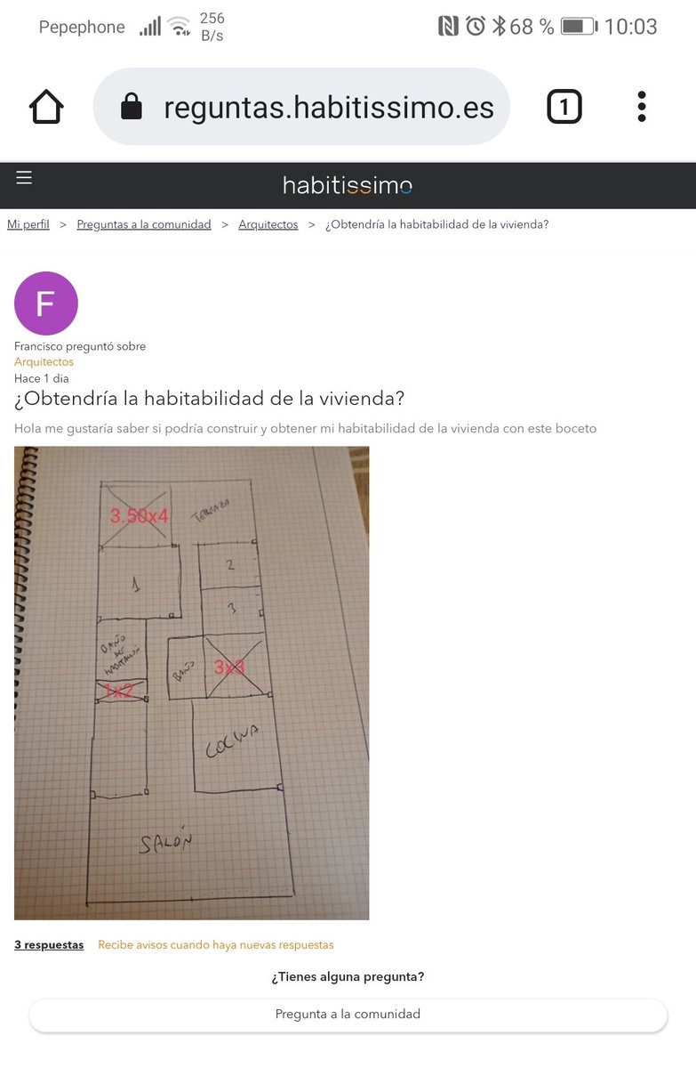eBosch75's tweet photo. Pregunta colgada en Habitissimo, opinión? @Teo_Arquitecto @arquitectamos
Es que yo no me veo capaz de contestar sin ironía https://t.co/BBRr3XAKCV