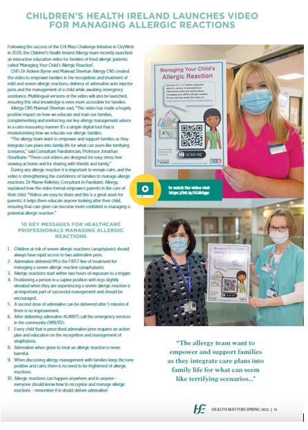 CHI at Temple Street (@templestreethos) on Twitter photo Recently the CHI Allergy team launched a video for families of food allergic patients to manage allergic reactions.
Check out page 33 in <a href="/HSELive/">HSE Ireland</a> Health Matters magazine for 10 key messages for healthcare professionals for managing allergic reactions.
➡️bit.ly/36wr6uP Recently the CHI Allergy team launched a video for families of food allergic patients to manage allergic reactions.
Check out page 33 in <a href="/HSELive/">HSE Ireland</a> Health Matters magazine for 10 key messages for healthcare professionals for managing allergic reactions.
➡️bit.ly/36wr6uP