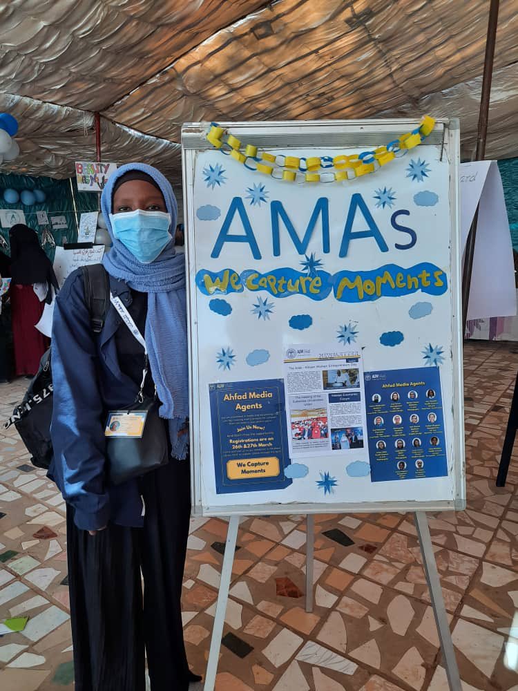 AUWAMAs's tweet photo. Happening now at the Ahfad Club. Stop by to learn about AUW and have a chance at joining our lovely media team! 💙💙 #AUWExhibition #WeCaptureMoments https://t.co/GHw1bvpuio