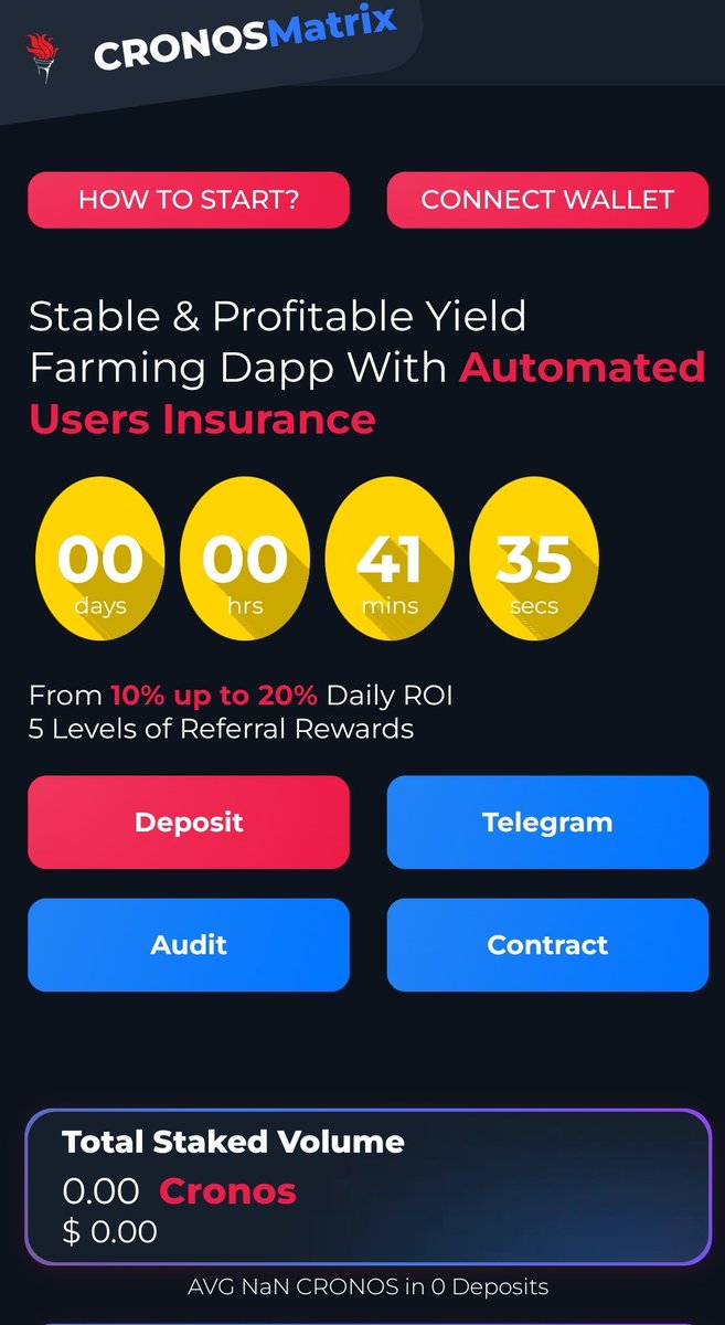 MatrixCronos's tweet photo. Launching in less than an hour!!! 

A New Smart Contract based staking ROI on Cronos 

➡️ Cronos ROI Project, yield farming
➡️ 50 CRO  Minimum investment
➡️ 10% to 20%   
ROI between 7 Days - 30 Days
➡️ Reinvestment 
➡️ Audited
https://t.co/wwWs2GiLIy
#cronosmatrix #CRO https://t.co/G51NWMVIZO
