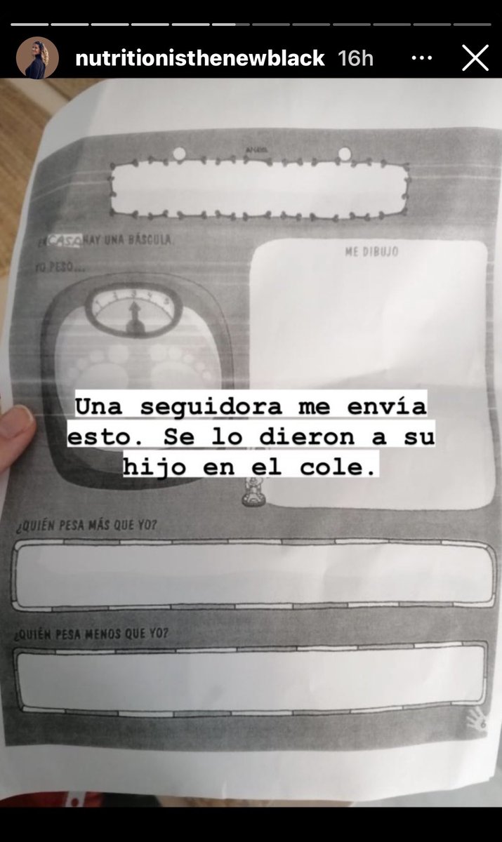 Me ha horrorizado. Por favor, esto no. Tenemos cada vez más niños/as de primaria con ansiedad en relación a su cuerpo y la comida. Estas cosas no ayudan.
