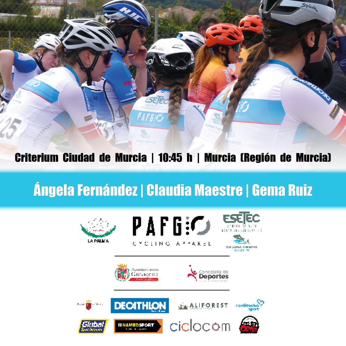 🏠 Estamos muy contentas de poder decir que este finde nos estrenamos en una cita regional, tras varias pruebas por la CV.

💨 Será este domingo en el Criterium Ciudad de Murcia, en el que se corre al estilo puntuación durante 45 minutos y 5 vueltas extra.