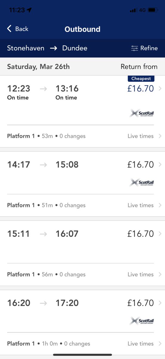 RossCulloch's tweet photo. @ScotRail poor #Arbroath! Why is #Stonehaven to #Dundee £1.90 cheaper than Stonehaven to Arbroath? https://t.co/bhlcwZXhac