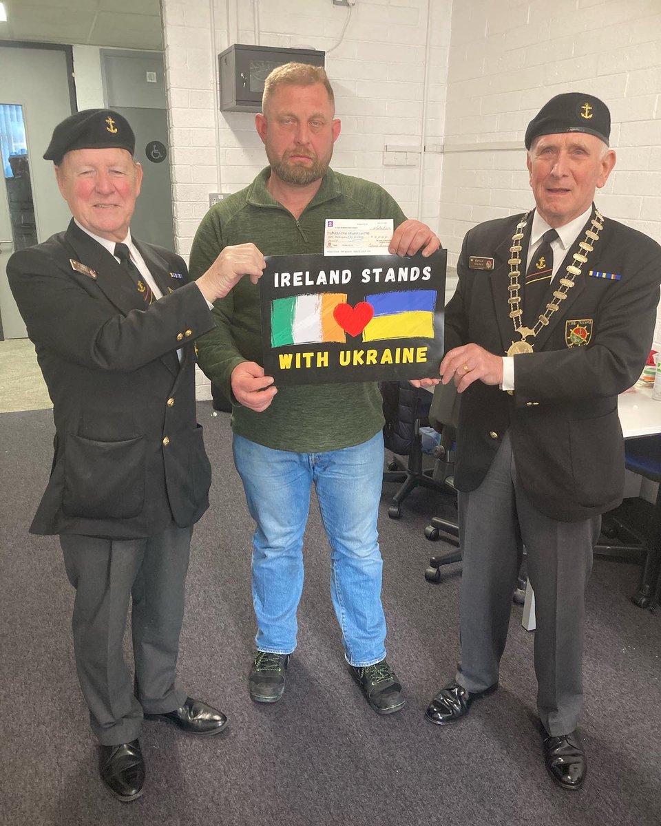 durcan_martin's tweet photo. Many thanks to ‘The Irish Naval Association’ for presenting a check for €2,000 to the ‘Ukrainian Crisis Centre in Ireland’
Presented by President Bryan Gildea & National Treasurer Terry Cummins.
https://t.co/04iUIAaE5O
#Irishnavalassociation
#freightspeed #navy https://t.co/ww2UkGRwGs