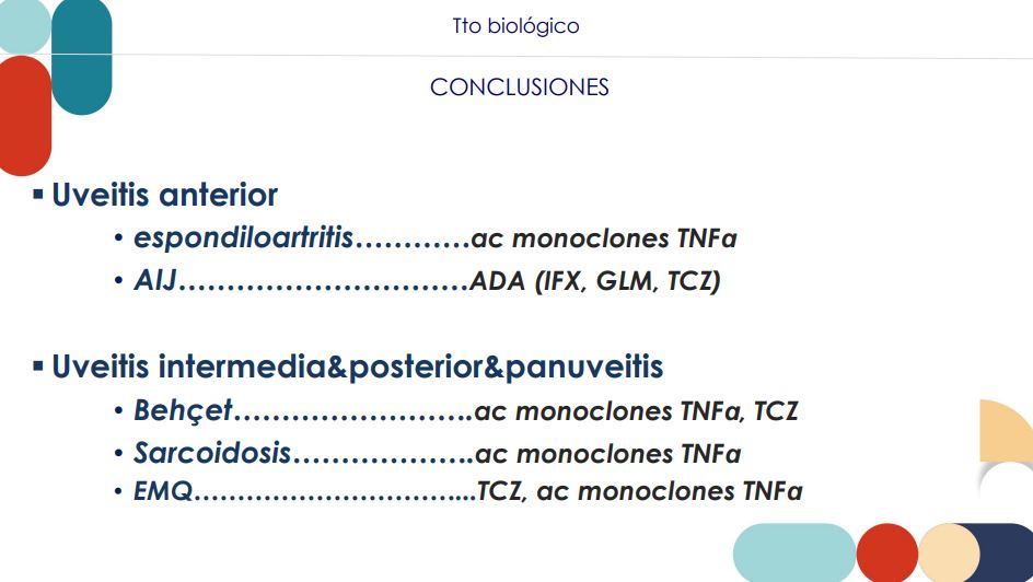SEReumatologia's tweet photo. #POI22 La Dra. Del Río ha revisado el tema de los tratamientos biológicos en uveítis, cuyo objetivo terapéutico es la remisión precoz y mantenida 👇‼️ https://t.co/OqQfnyR42N