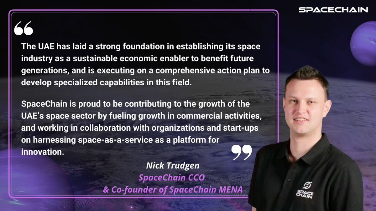 nicktrudgen's tweet photo. Proud to have SpaceChain established the UAE #Space #Crypto #Bitcoin #blockchain #UAE https://t.co/rrLAaP1AYe