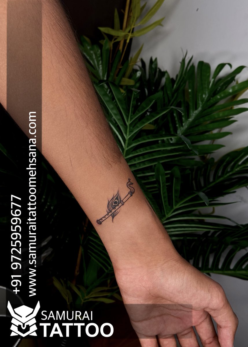Tattoology Studio on Tumblr: Peacock Feather and Flute Tattoo... #tattoo  #wristtattoo #handtattoo #tattooedgirls #inked #tattoos #flute  #peacockfeather...