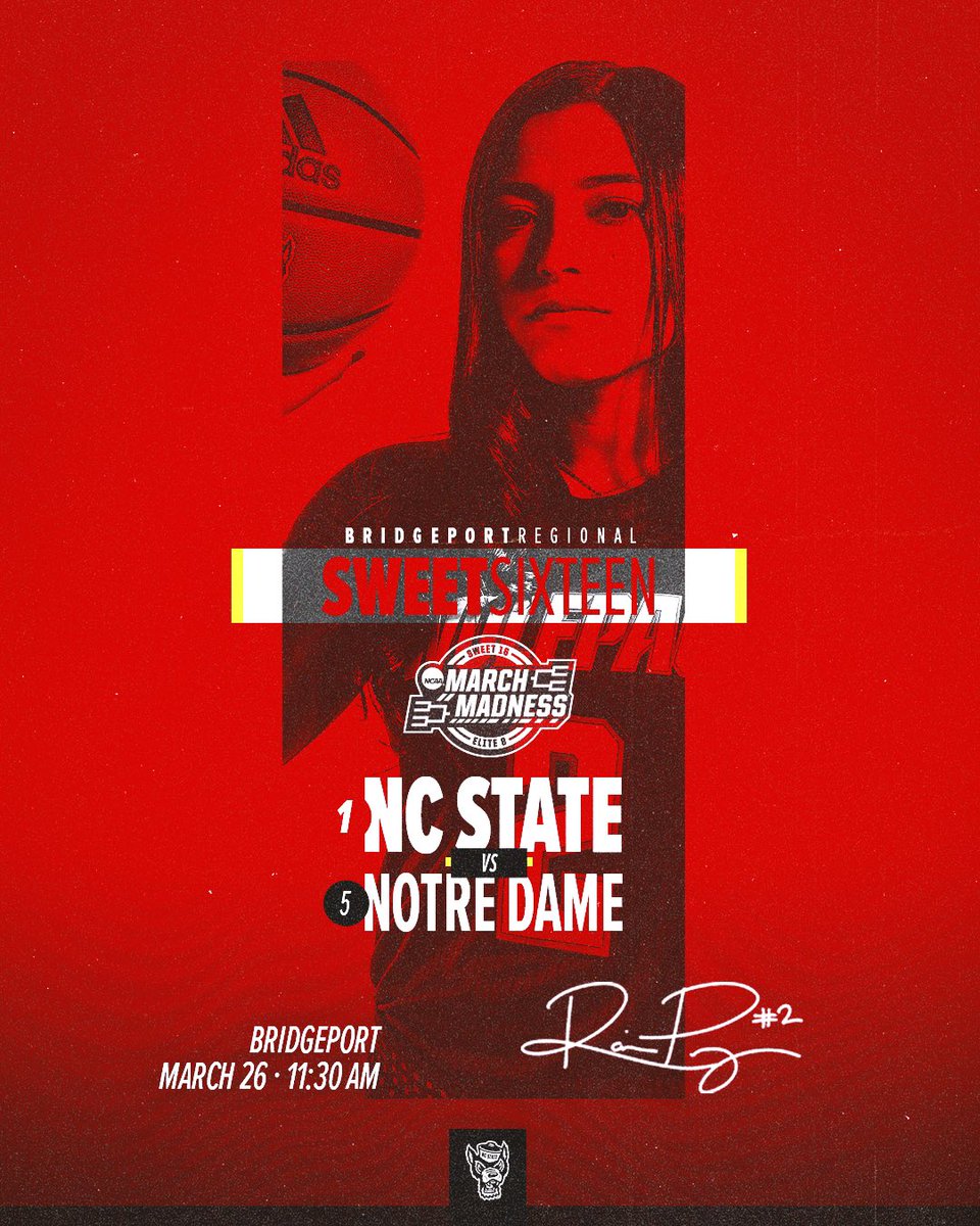 PackWomensBball's tweet photo. Gameday. 

⏰ 11:30 AM
🆚 Notre Dame
📍 Total Mortgage Arena
📺 ESPN
📻 @AJSandersPxP on @WKNC881 
📊 https://t.co/wOhIuK9k65

#GoPack https://t.co/jtZmlby2MF