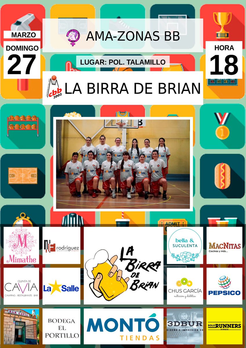 BasketBurgos02's tweet photo. 🏀 #GameSunday
🆚 Amazonas - BB
🏆 Jornada Nº15
#LigaSeniorProvincialFem
📅 Domingo 27 Marzo
⏰ 18:00h
📌 Polideportivo Talamillo https://t.co/IbmktWPXDC