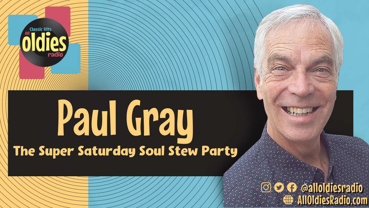 7pm The #SuperSaturday #SoulStew #Party with <a href="/PaulGrayDJ/">Paul Gray</a> 
Paul has the best in R&amp;B/Soul/Dance/Disco from #60s #70s #80s #90s for you to get into the groove on a Saturday Nite!!
DAB &amp; alloldiesradio.com 
#Herts #Beds #Bucks #NorthLondon