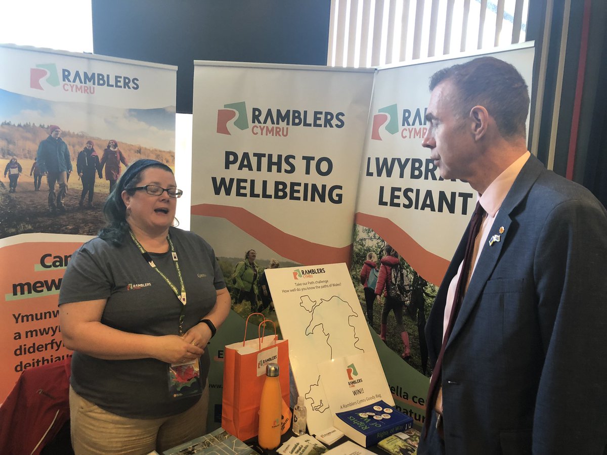 RamblersCymru's tweet photo. Sharing details of our Paths to Wellbeing project with @Adamprice including our plans in Llanybydder, a community in his constituency #PathToWellbeing #LwybrauILesiant https://t.co/6Inb9dw7il