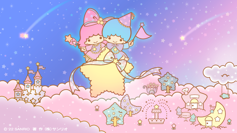hat multiple girls shooting star star (symbol) wand star (sky) 2girls  illustration images